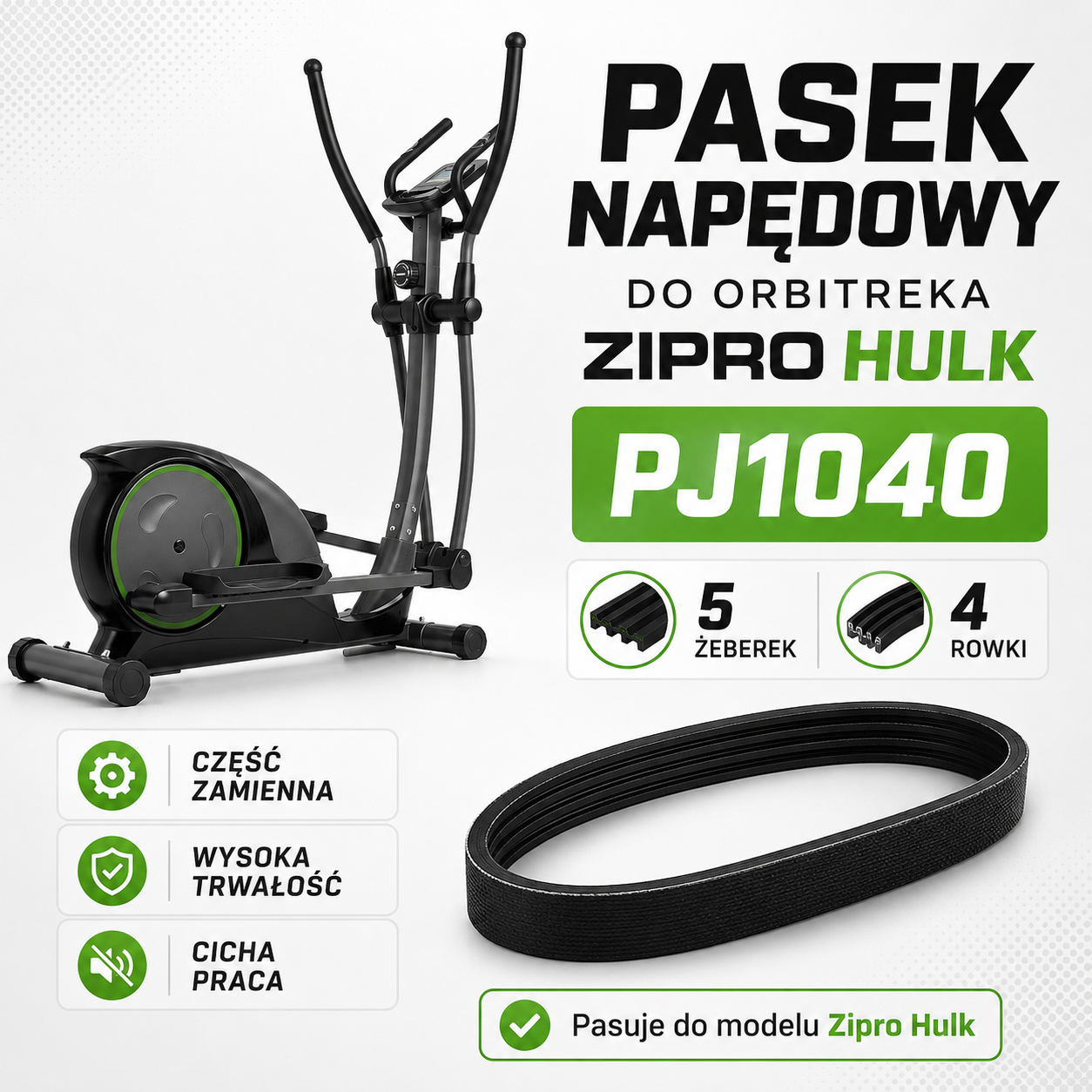 Pasek napędowy Zipro Hulk PJ1040 Pasek napędowy PJ1040 do orbitreka Zipro Hulk