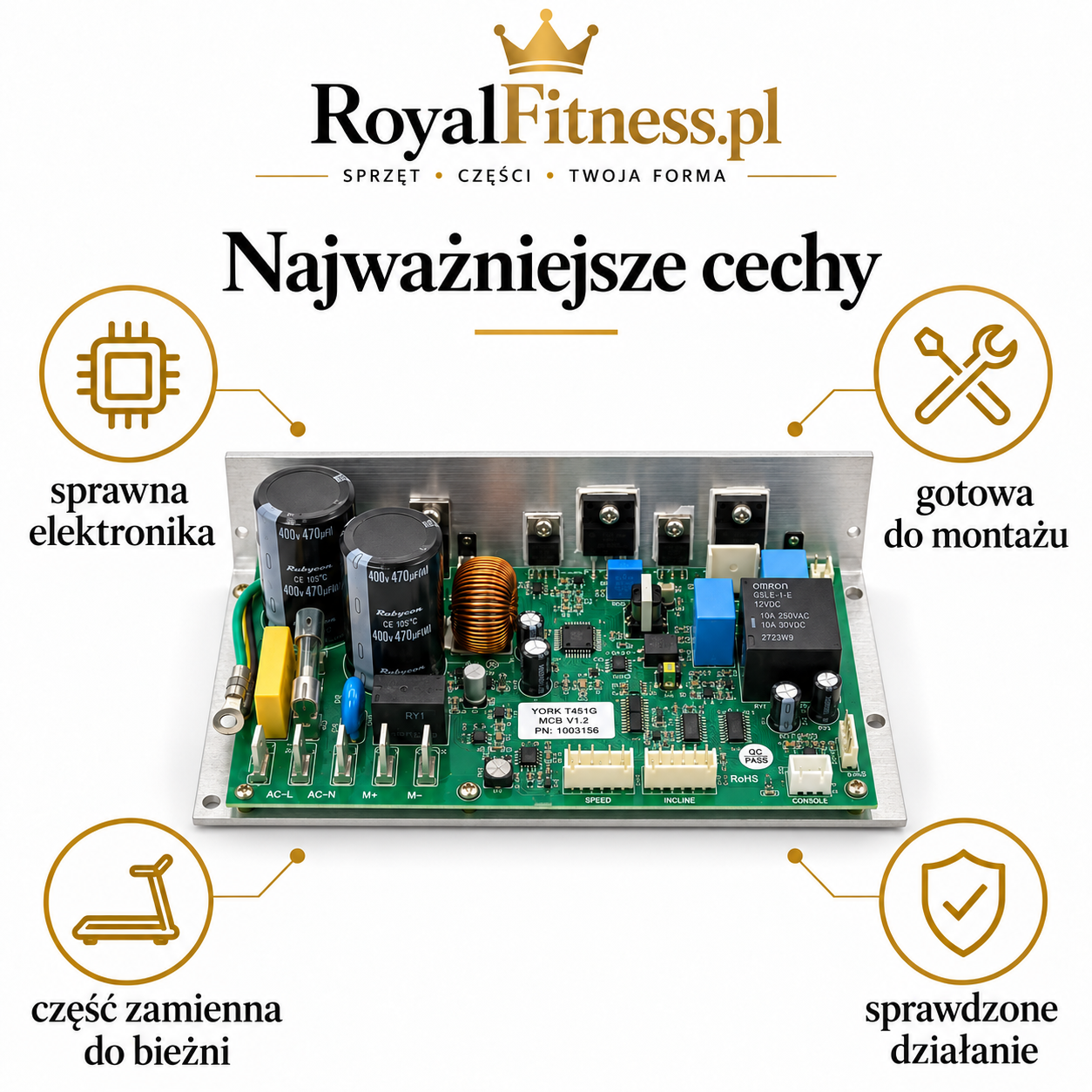 Płytka sterująca do bieżni YORK T451G Płytka sterująca do bieżni YORK T451G