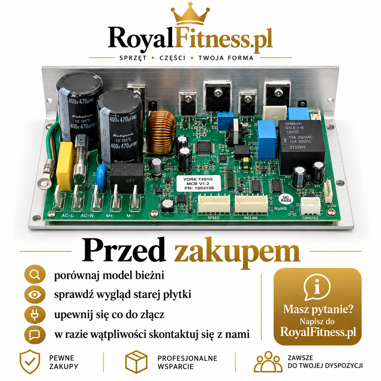 Płytka sterująca do bieżni YORK T451G Płytka sterująca do bieżni YORK T451G