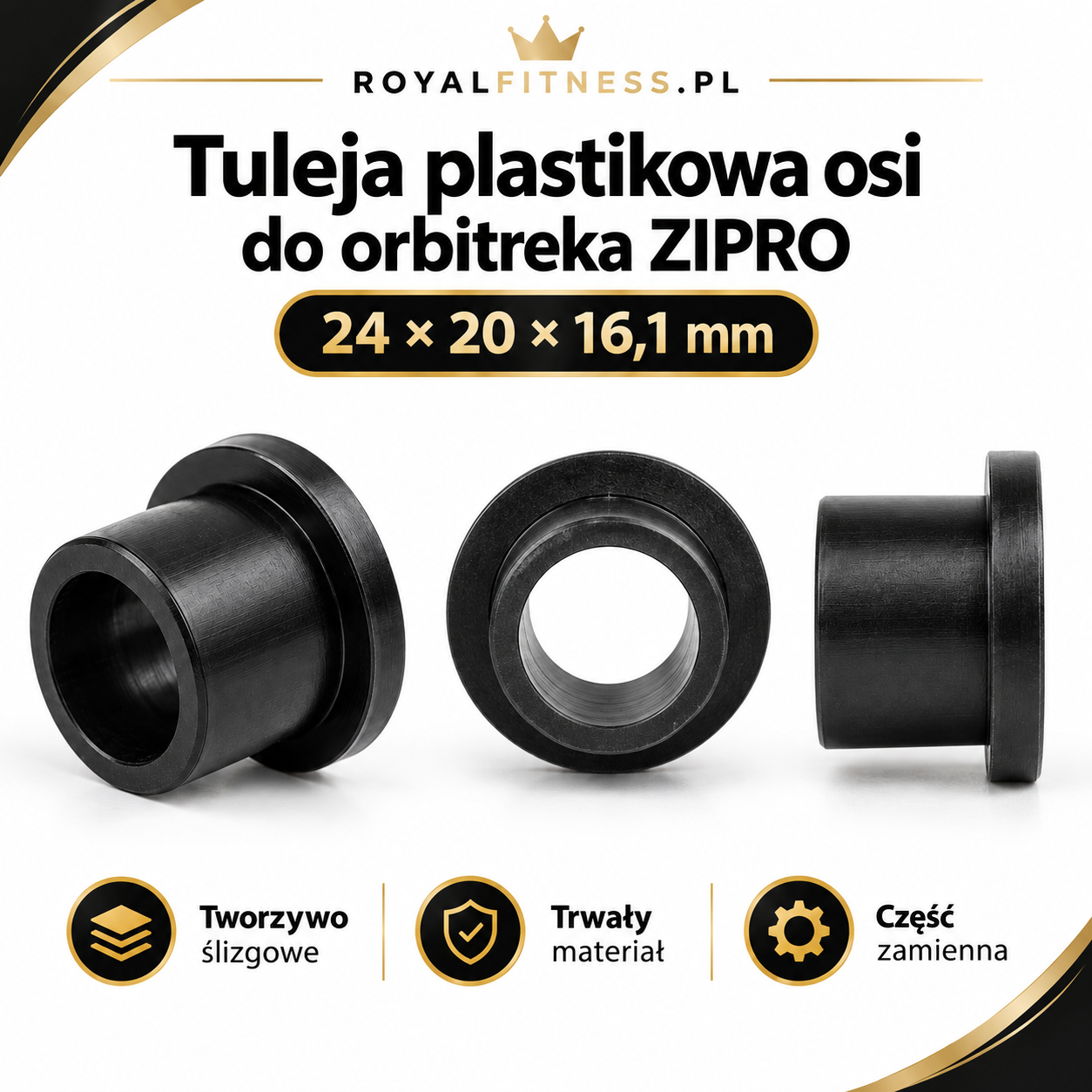 Kompatybilność tulei do orbitreków ZIPRO Tuleja do orbitreków ZIPRO 24 × 20 × 16,1 mm – kompatybilność wymiarowa