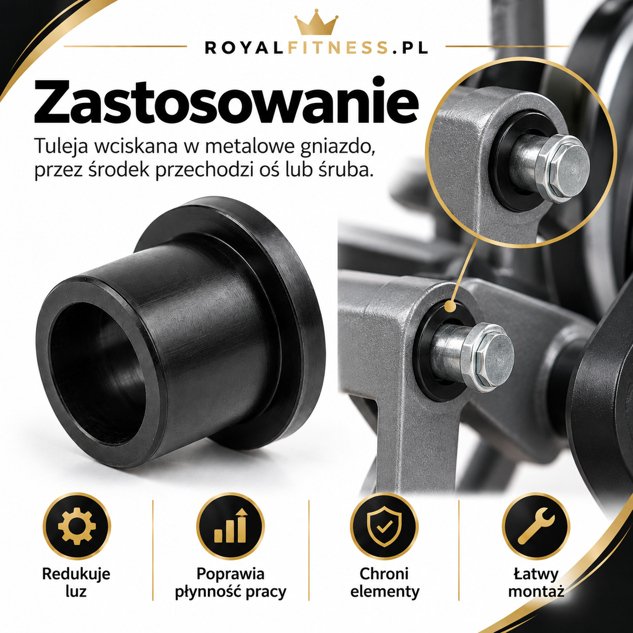 Zastosowanie tulei w orbitreku ZIPRO Zastosowanie tulei plastikowej w ruchomym połączeniu orbitreka ZIPRO