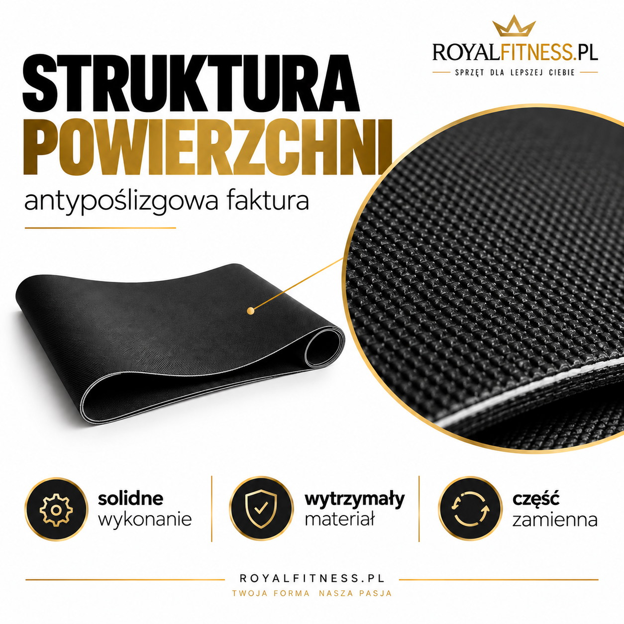 Struktura pasa biegowego inSPORTline inCondi T20i Struktura powierzchni pasa biegowego do bieżni inSPORTline inCondi T20i
