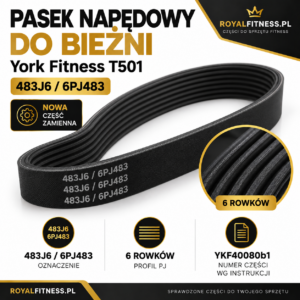 Pasek napędowy 483J6 6PJ483 do bieżni York Fitness T501