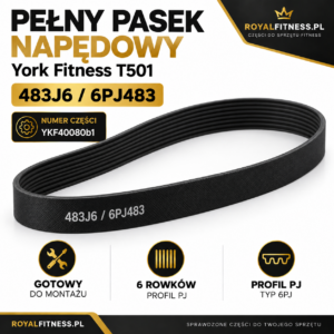 Pełny pasek napędowy 483J6 do bieżni York Fitness T501