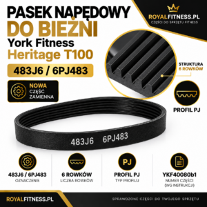 ALT: Profil PJ i 6 rowków paska napędowego York Fitness Heritage T100