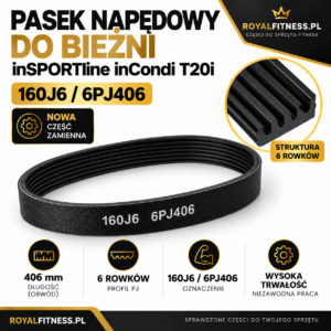 Pełny pasek napędowy 6PJ406 do bieżni inSPORTline inCondi T20i