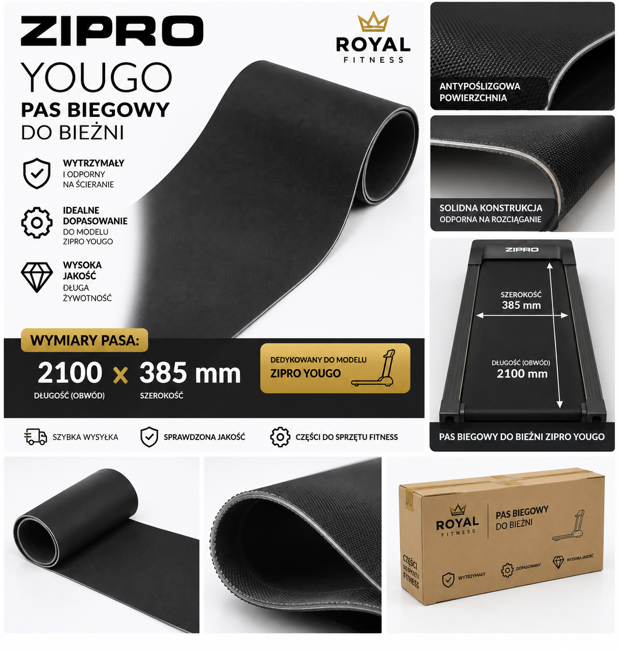 Struktura pasa biegowego ZIPRO Yougo Struktura powierzchni pasa biegowego ZIPRO Yougo