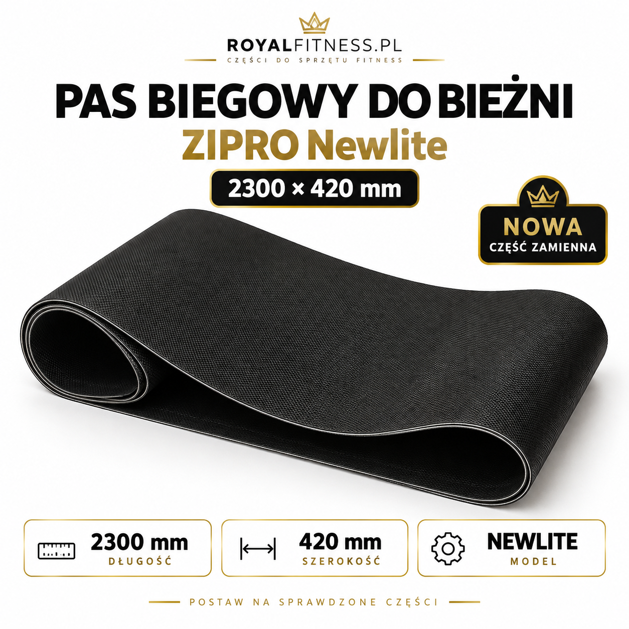 Pas biegowy ZIPRO Newlite 2300 × 420 mm Pas biegowy do bieżni ZIPRO Newlite 2300 × 420 mm