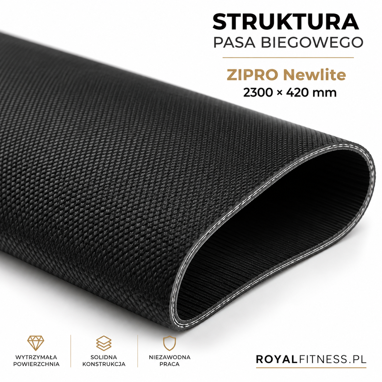 Struktura pasa biegowego ZIPRO Newlite Struktura powierzchni pasa biegowego ZIPRO Newlite