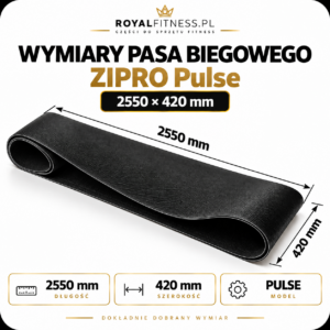 Wymiary pasa do bieżni ZIPRO Pulse 2550 × 420 mm