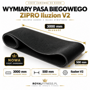 Wymiary pasa biegowego ZIPRO Iluzion V2 3000 × 500 mm