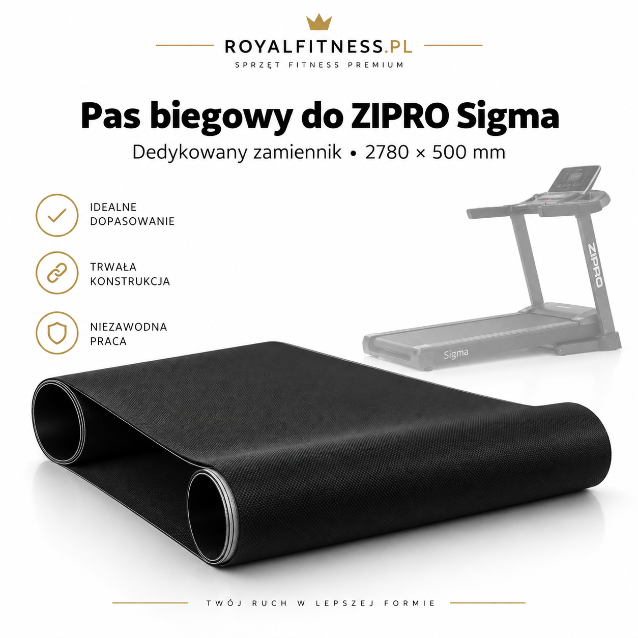 Struktura pasa ZIPRO Sigma Struktura pasa biegowego do bieżni ZIPRO Sigma