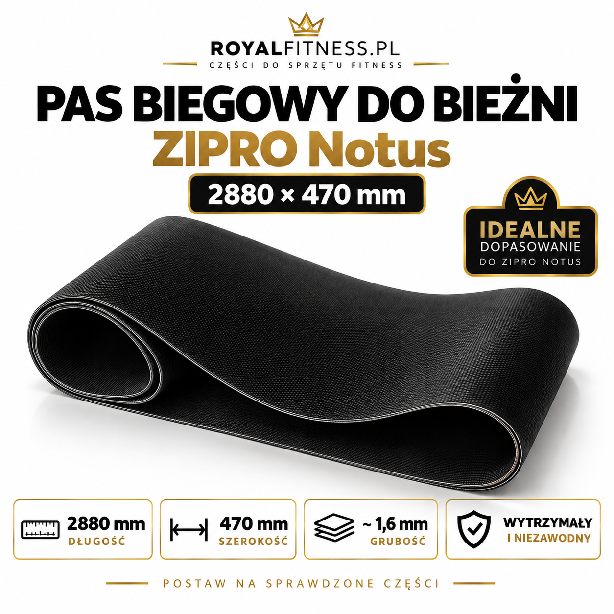 Pas biegowy ZIPRO Notus 2880 × 470 mm Pas biegowy do bieżni ZIPRO Notus 2880 × 470 mm