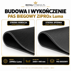 Pas biegowy do bieżni ZIPRO Luma 2450 × 440 mm