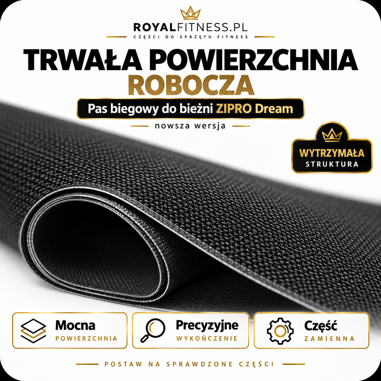 Powierzchnia pasa biegowego ZIPRO Dream Struktura powierzchni pasa biegowego ZIPRO Dream