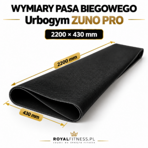 Wymiary pasa biegowego Urbogym ZUNO PRO – 2200 mm × 430 mm