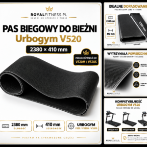 Pas biegowy do bieżni Urbogym V520 2380 × 410 mm