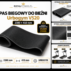 Wymiary pasa biegowego Urbogym V520 2380 × 410 mm