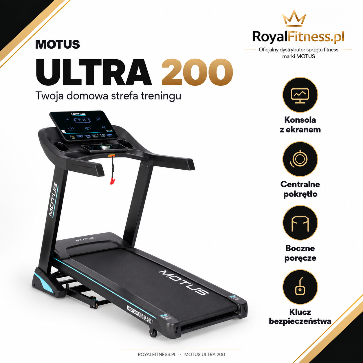 MOTUS ULTRA 200 – Prezentacja modelu | RoyalFitness Bieżnia MOTUS ULTRA 200 — prezentacja modelu