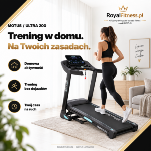 Wizualizacja użytkowania bieżni MOTUS ULTRA 200 w domu