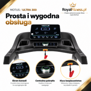 Bieżnia MOTUS ULTRA 300 — konsola i sterowanie