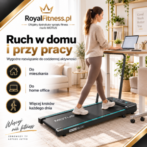 Wizualizacja użytkowania bieżni MOTUS WALK 200 w domu