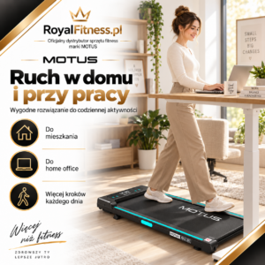 Wizualizacja użytkowania bieżni MOTUS WALK 300 w domu