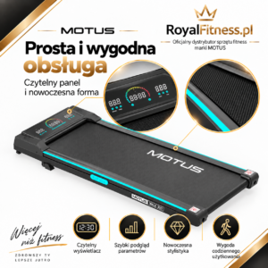 Bieżnia MOTUS WALK 300 — panel i obsługa
