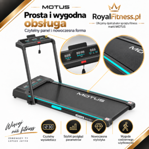 Bieżnia MOTUS WALK 400 — panel i obsługa